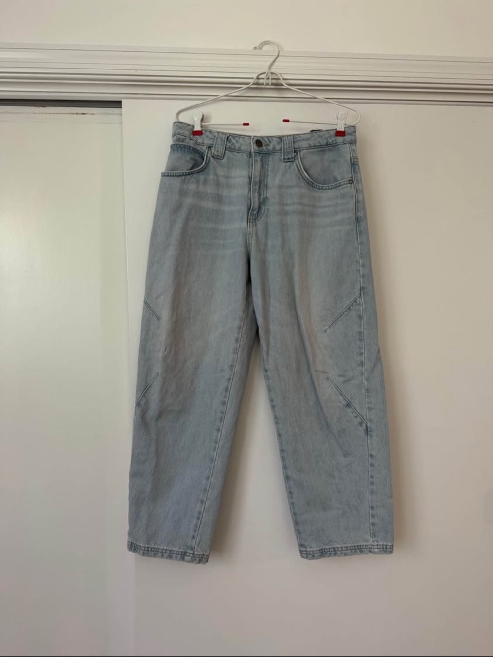 Zara Light Wash Boyfriend Jeans - Pale Blue